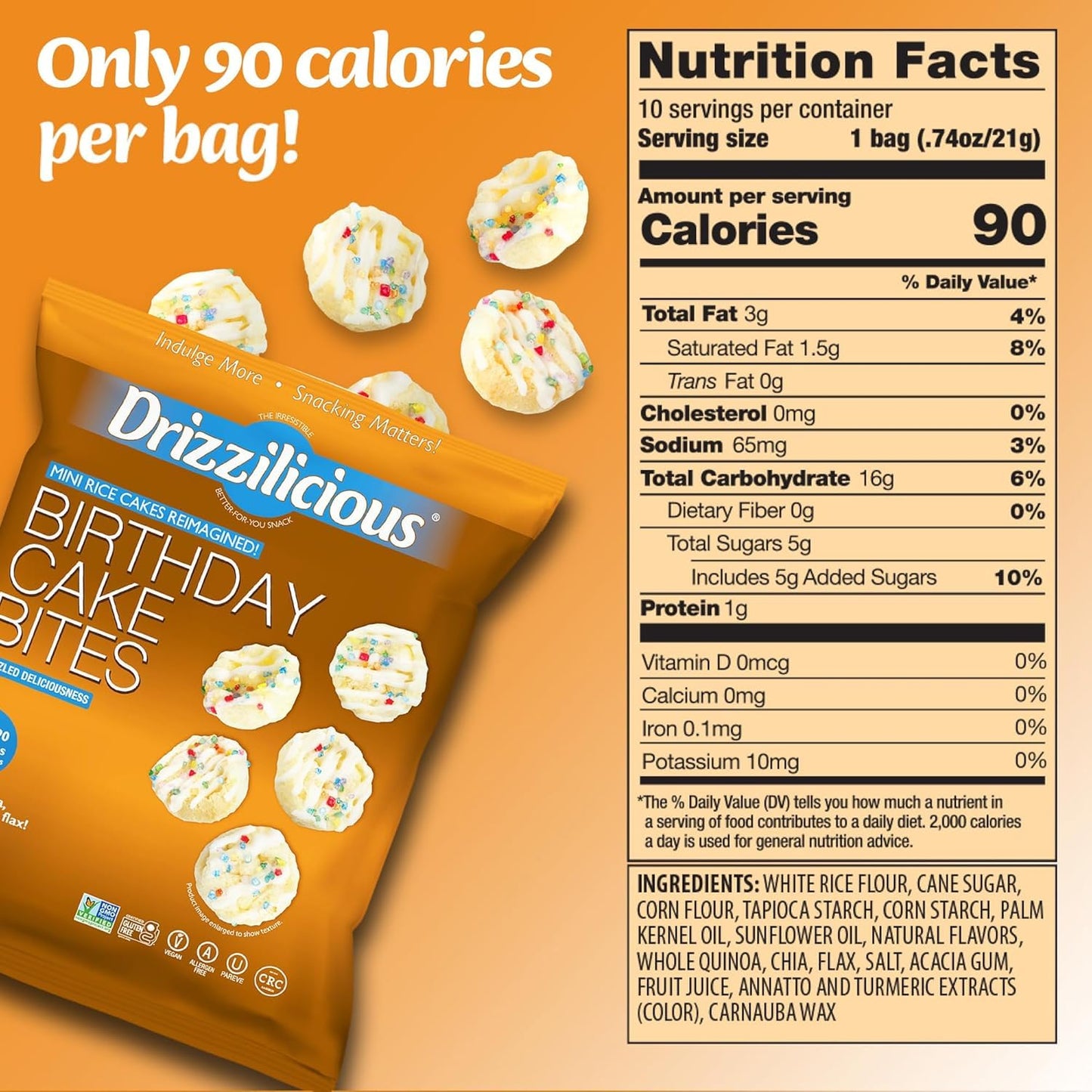Drizzilicious Mini Rice Krispie Assorted Packets - Rice Crispies, Only 90 Calories Per Bag - 0.74 oz (Pack of 12)