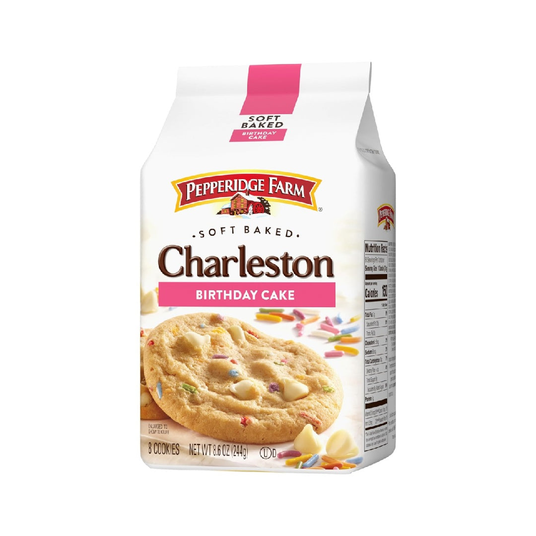 Pepperidge Farm Charleston Birthday Cake Cookies, 8 Soft-Baked Cookies, 8.6 oz Bag