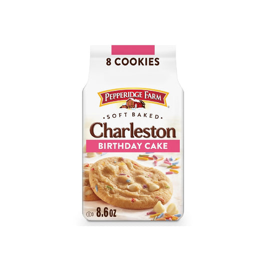 Pepperidge Farm Charleston Birthday Cake Cookies, 8 Soft-Baked Cookies, 8.6 oz Bag