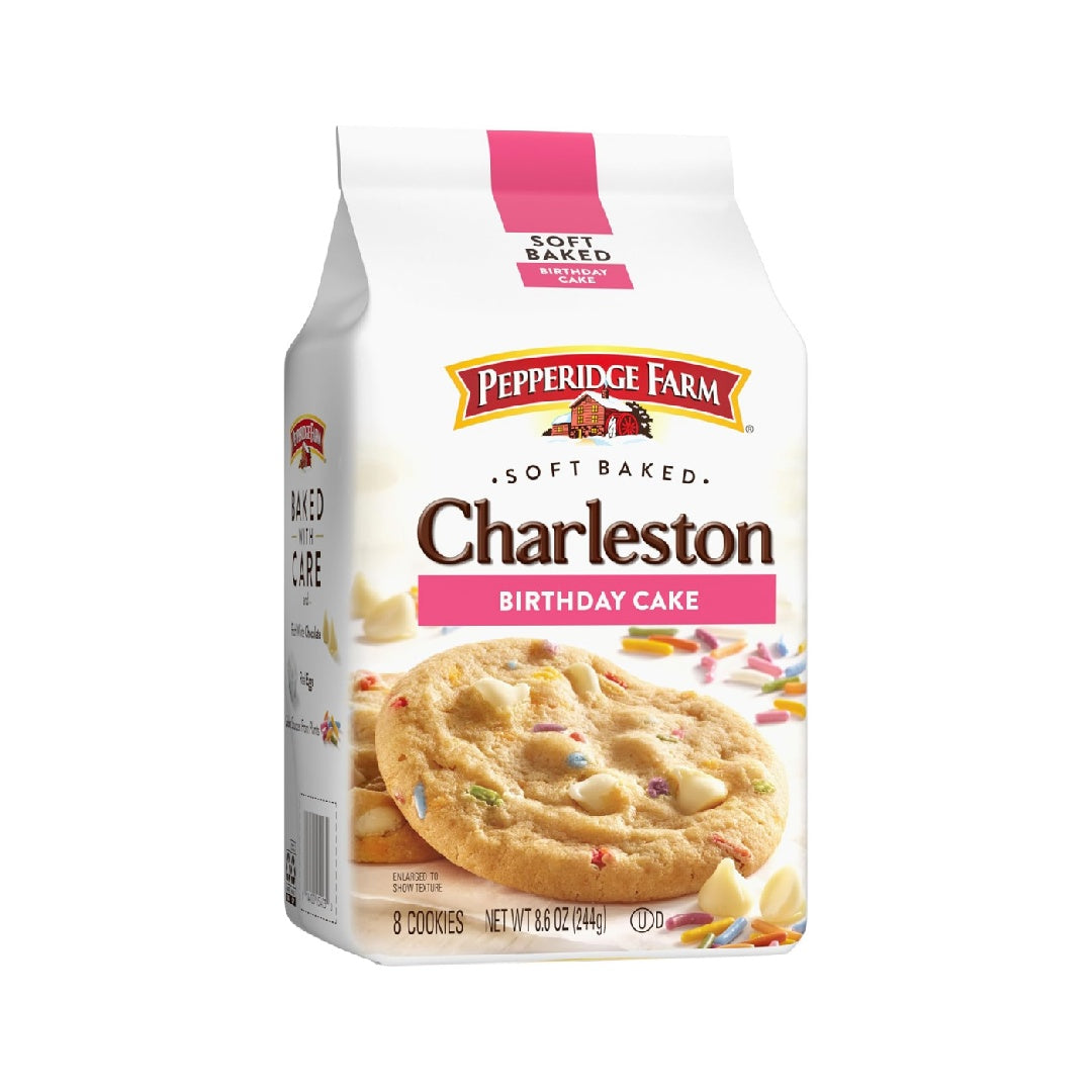 Pepperidge Farm Charleston Birthday Cake Cookies, 8 Soft-Baked Cookies, 8.6 oz Bag