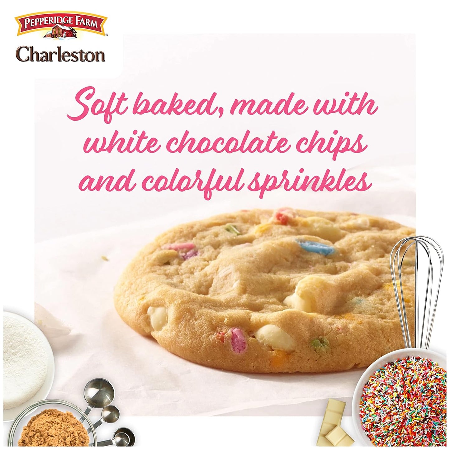 Pepperidge Farm Charleston Birthday Cake Cookies, 8 Soft-Baked Cookies, 8.6 oz Bag